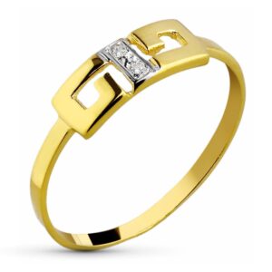 18K SORTIJA COMUNION BICOLOR CIRCONITAS