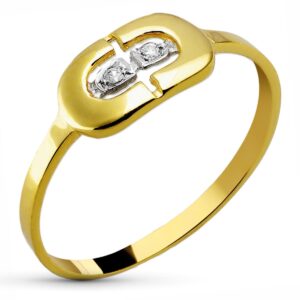 18K SORTIJA COMUNION BICOLOR CIRCONITAS