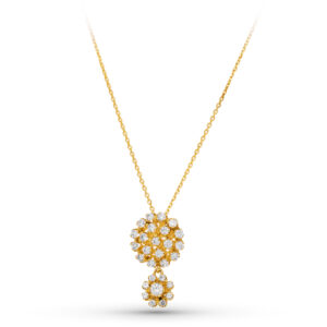 18K GARGANTILLA ORO BLANCO Y CIRCONITAS