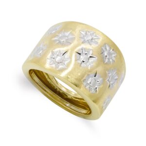 18K SORTIJA ORO BICOLOR Y CIRCONITAS