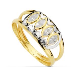 9K SORTIJA BICOLOR CIRCONITAS MARQUIS