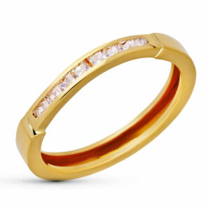 18K SORTIJA ORO AMARILLO CARRIL CIRCONITA ANCHO 3MM