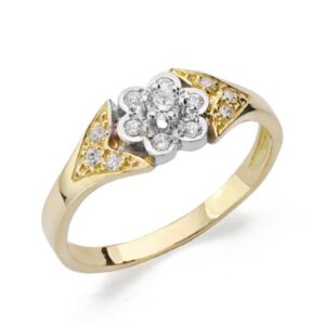 18K SORTIJA COMUNION BICOLOR CIRCONITAS