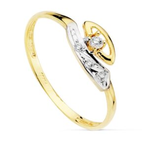 18K SORTIJA COMUNION BICOLOR CIRCONITAS