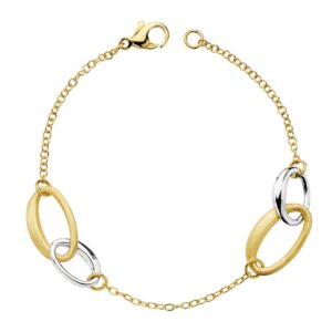 18K PULSERA HUECA BICOLOR 19 CM