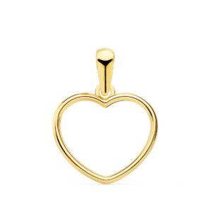 18K COLGANTE ORO AMARILLO CORAZON CERCO LISO 13X12 MM