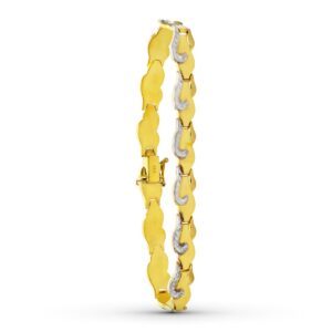 18K PULSERA ORO BICOLOR ESTAMPACION 20CM