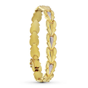 18K PULSERA ORO BICOLOR ESTAMPACION