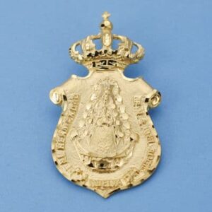 18K VIRGEN DEL ROCIO ESCUDO 46X25 MM