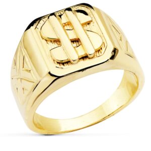 18K SELLO MACIZO DOLAR BRILLO