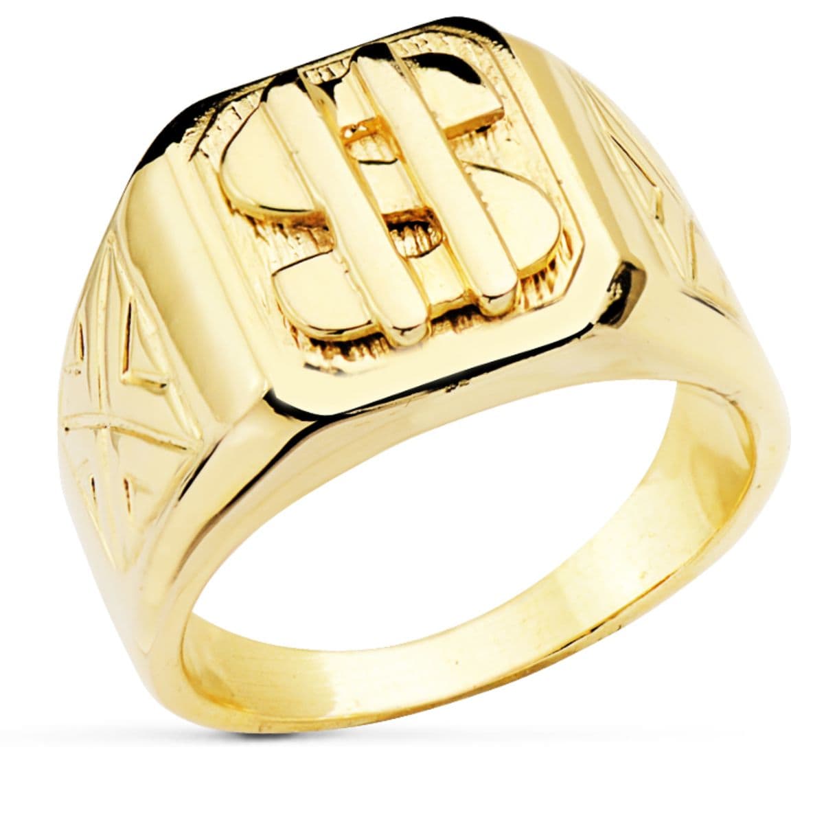 18K SELLO MACIZO DOLAR BRILLO