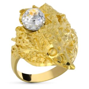 18K SELLO ORO AMARILLO CABALLERO MAGO BOLA CRISTAL