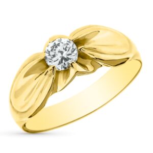 18K SOLITARIO ORO AMARILLO CABALLERO 5 MM