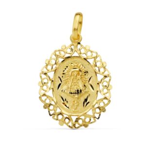 18K MEDALLA VIRGEN DEL PILAR CERCO 29X21 MM