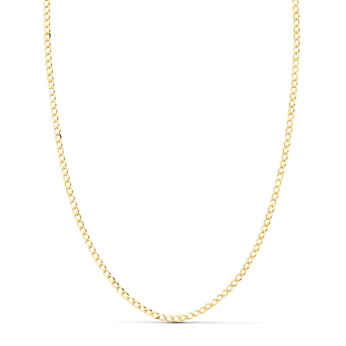 18K CADENA ORO AMARILLO BARBADA MACIZA LARGO 60 CM ANCHO 1.5 MM