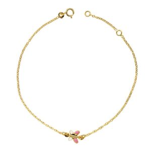 18K PULSERA MARIPOSA ESMALTE 18CM 1.20CM