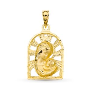 18K MEDALLA ORO AMARILLO VIRGEN MADRE 23X15 MM