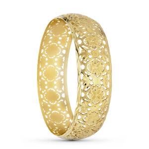18K PULSERA MEDIA CAÑA ORO AMARILLO MORUNA 22 MM
