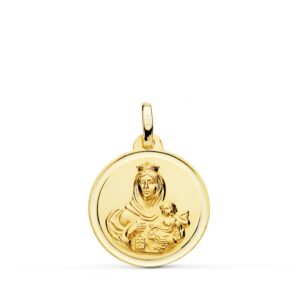 18K MEDALLA VIRGEN DEL CARMEN BISEL 18 MM