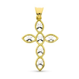 18K CRUZ ORO BICOLOR 36X23 MM