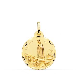 18K MEDALLA VIRGEN DE FATIMA TALLADA 20 MM