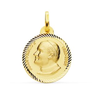18K MEDALLA SAN JUAN PABLO II 20 MM TALLA HELICE
