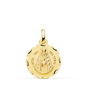 18K MEDALLA VIRGEN DEL ROCIO TALLADA 18 MM