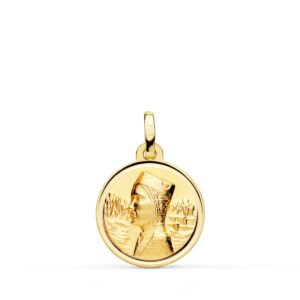 18K MEDALLA VIRGEN DE MONTSERRAT BISEL 16 MM