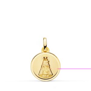 18K MEDALLA VIRGEN DE LOS DESAMPARADOS 14 MM BISEL