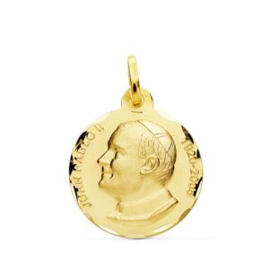 18K MEDALLA SAN JUAN PABLO II 18 MM TALLADA