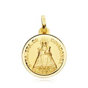 18K MEDALLA VIRGEN DE COVADONGA BISEL 18 MM