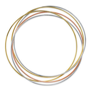 18K PULSERA ORO TRICOLOR 5 AROS LISOS DIAMETRO: 62MM. ANCHO: 1 MM