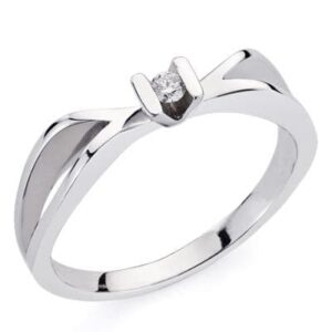 18K SORTIJA ORO BLANCO BRILLANTE. 0.046 QTS.
