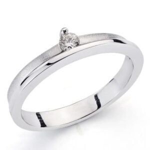 18K SORTIJA ORO BLANCO BRILLANTE. 0.085 QTS.