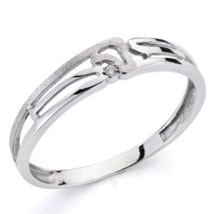 18K SORTIJA ORO BLANCO BRILLANTE. 0.010 QTS.