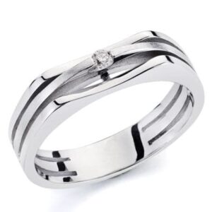 18K SORTIJA ORO BLANCO BRILLANTE. 0.0464 QTS.