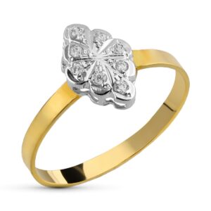 18K SORTIJA CORO BICOLOR CIRCONITAS