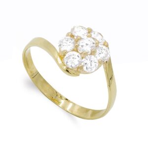 18K SORTIJA ORO AMARILLO CUAJO CIRCONITAS