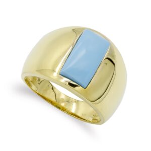 18K SORTIJA ORO AMARILLO TURQUESA FINA