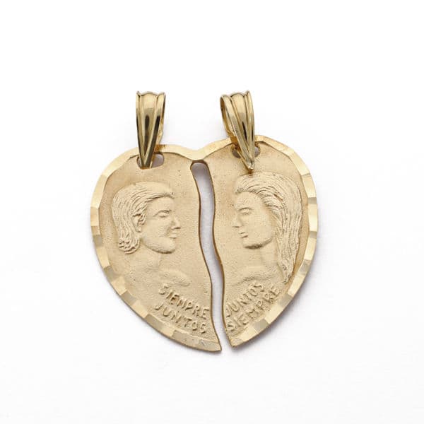 18K COLGANTE CORAZON PAREJA 20X20 MM