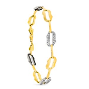 9K PULSERA ORO BICOLOR 19 CM