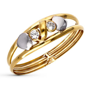 9K SORTIJA ORO BICOLOR CIRCONITAS