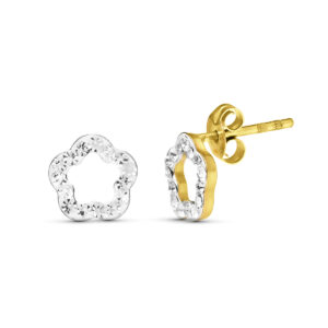9K PENDIENTES ORO AMARILLO CIRCONITAS 7X7 MM