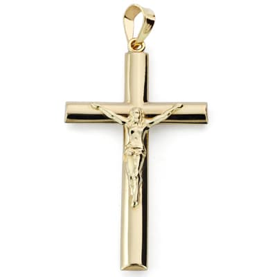 9K CRUZ ORO AMARILLO CRISTO OVAL 34X20 MM – 9 KTES oro ley