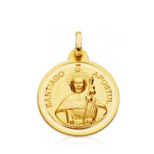 18K MEDALLA SANTIAGO APOSTOL 22 MM BISEL