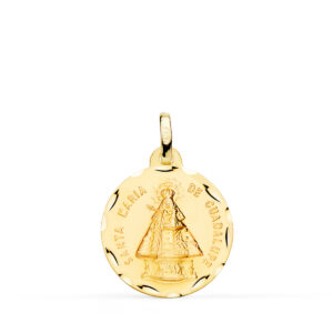 18K MEDALLA VIRGEN SANTA MARIA DE GUADALUPE TALLADA 18 MM