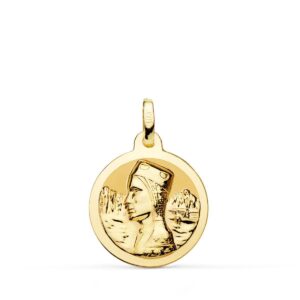 18K MEDALLA VIRGEN DE MONTSERRAT BRILLO 18 MM