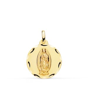 18K MEDALLA VIRGEN DE GUADALUPE TALLADA 18 MM