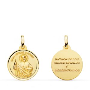 18K MEDALLA SAN JUDAS TADEO TALLA BISEL 16 MM