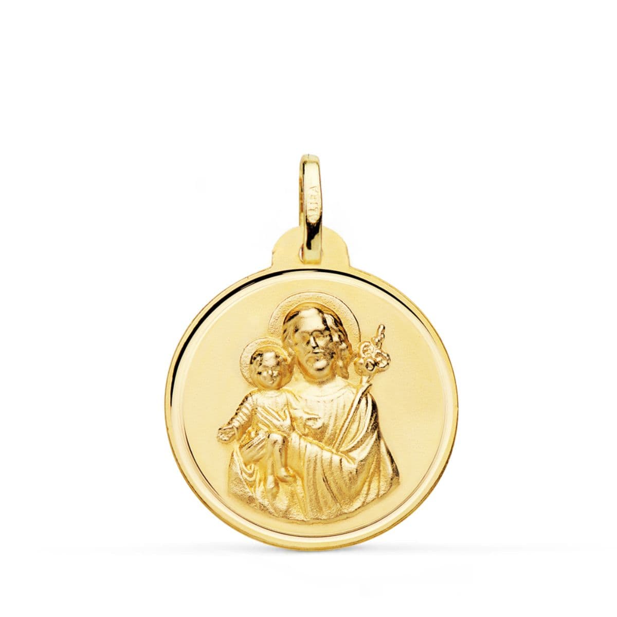 18K MEDALLA SAN JOSE BISEL 22 MM – Medallas Santos/as